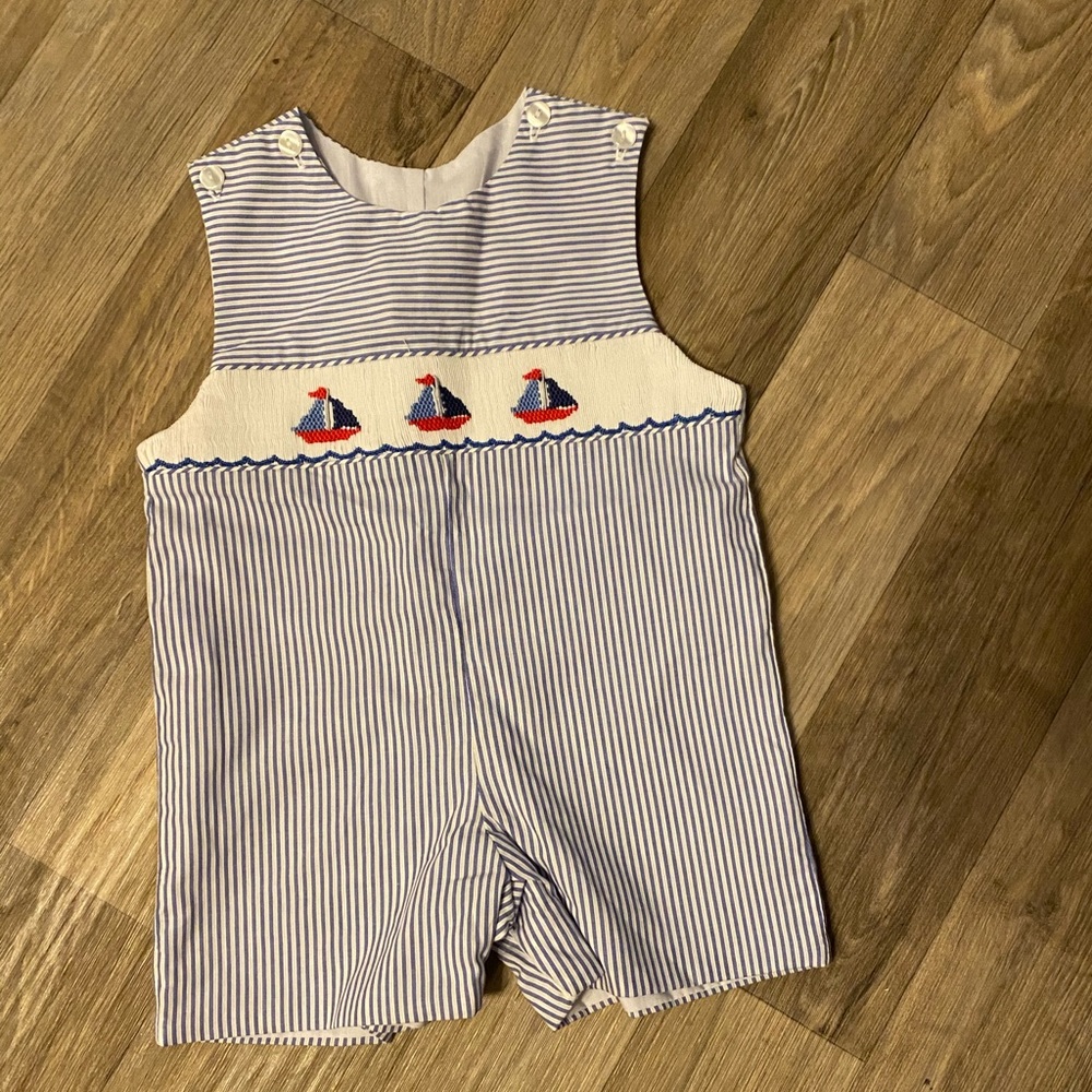 Baby boy seersucker Onesie